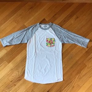 Serengetee baseball style tulip shirt. Size S
